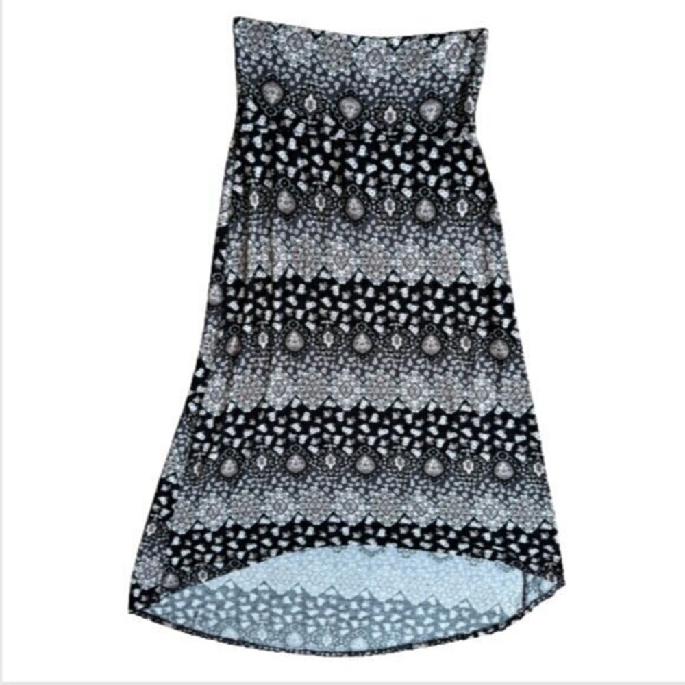 Mandala Floral High Low Maxi / Midi Skirt